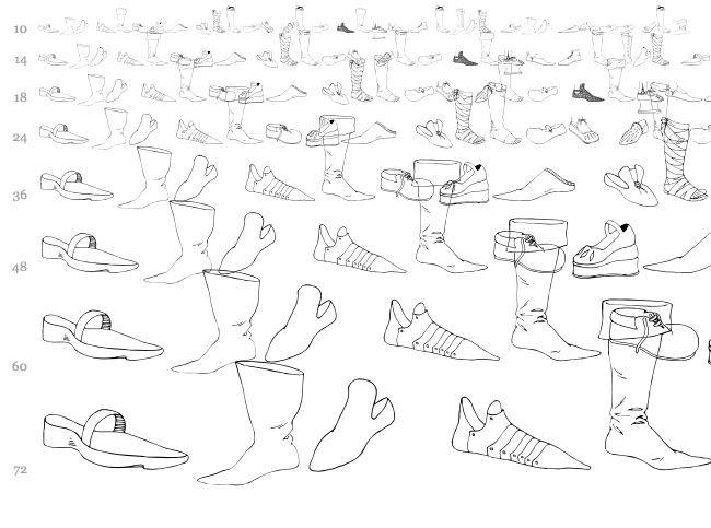 Renaissance Shoes font waterfall
